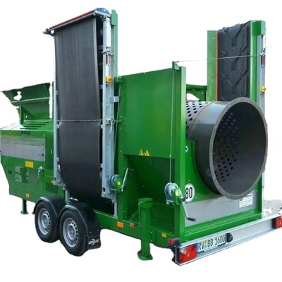 4000KG 용량 나무 칩 드럼 시트 콤포스트 로터리 드럼 스크린과 용량