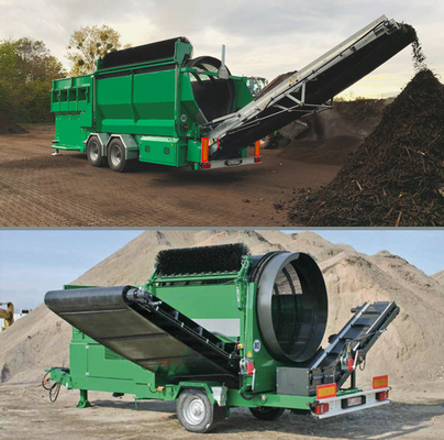 4000KG 용량 나무 칩 드럼 시트 콤포스트 로터리 드럼 스크린과 용량