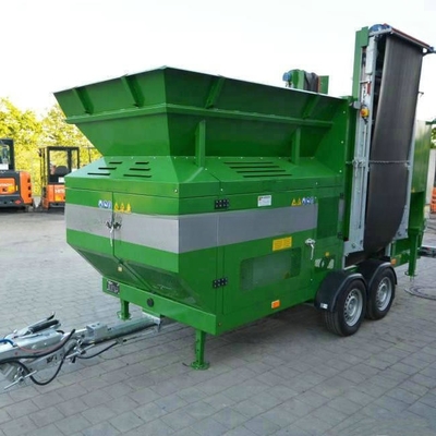3200 KG 콤포스트 트럼멜 자정 디젤 엔진 11KW 전력 드럼 스크린 기계