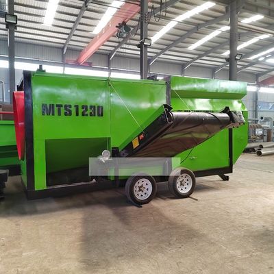중력 분리자 자체 모바일 콤포스트 시트 벨트 컨베이어와 트럼멜 스크린 기계