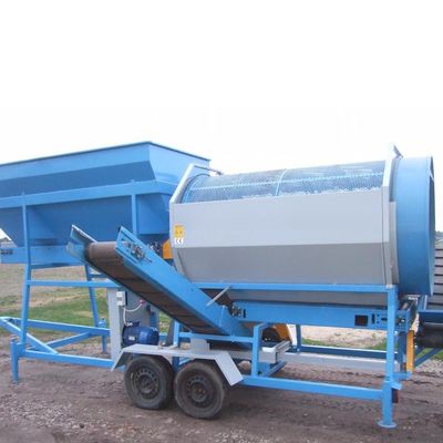 스크리닝 콤포스트 시빙 로터리 트럼멜 스크리닝 머신 30-150 톤 / 시간 용량