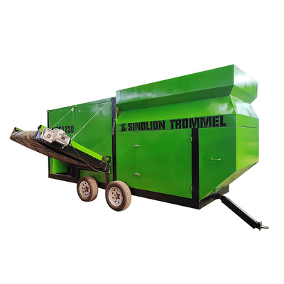 도시 폐기물 시립 고체 처리 시스템 3000KG 용량의 모바일 트럼멜 스크린