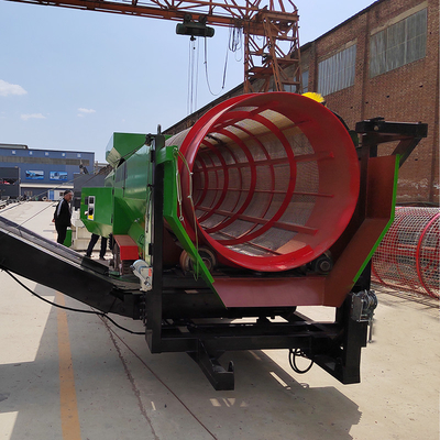도시 폐기물 시립 고체 처리 시스템 3000KG 용량의 모바일 트럼멜 스크린