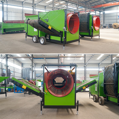 도시 폐기물 시립 고체 처리 시스템 3000KG 용량의 모바일 트럼멜 스크린