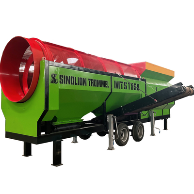 높은 용량 콤포스트 로터리 모바일 트럼멜 스크린/시브 3-45KW 전기 모터