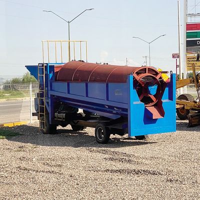 2200 KG 이동 금 트럼멜 스크린 머신 세탁 공장 금 세탁 및 분리