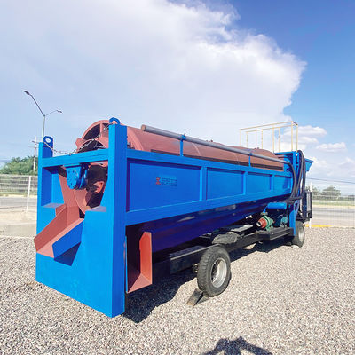 2200 KG 이동 금 트럼멜 스크린 머신 세탁 공장 금 세탁 및 분리