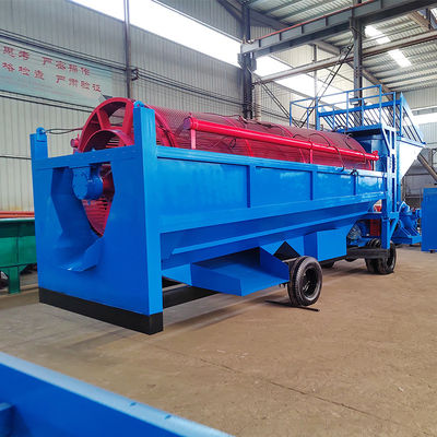 2200 KG 이동 금 트럼멜 스크린 머신 세탁 공장 금 세탁 및 분리