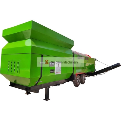 모바일 트롬멜 드럼 시트 스크린 분리 기계 컨베이어 각 25도 2200 KG