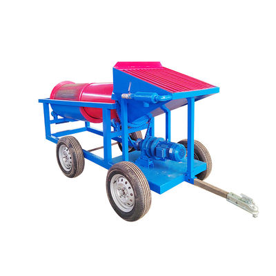 블루 5-10톤 모바일 금광 세탁 공장 미니 모바일 금광 트럼블 스크린