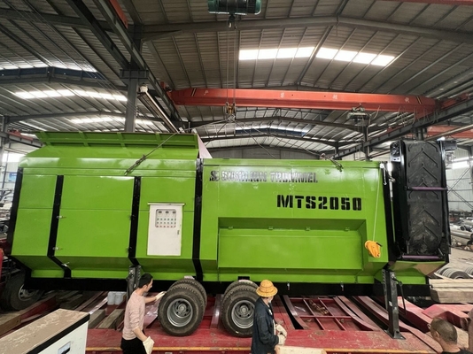 농장 33.2kw 모터 큰 용량 MTS 2050 이동 트롬멜 시트 콤포스트 회전 드럼