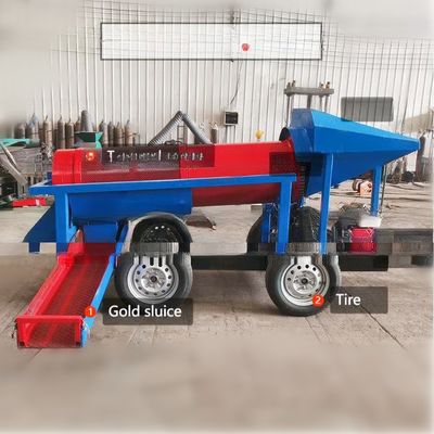 소 용량 10 톤 이동 금 모래 분리기 광산 트롬멜 스크린 세척 공장