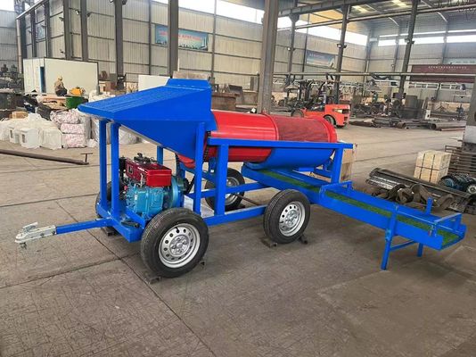 모바일 금광 트럼멜 스크린 5-10 톤 알루비얼 플랜트 사용자 정의 옵션