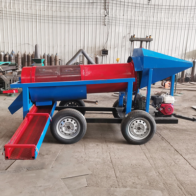 350*1500mm 골드 스쿼트 모바일 트럼멜 스크린 5~10 톤 알루비얼 골드 세탁 공장