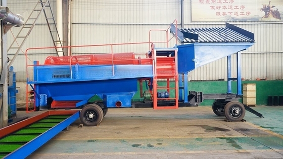 80-150t/h 이동성 금 광석 세척 플랜트 모든 기능을 가진 트럼블 세척기